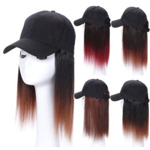 Synthetic wigs with baseball hat