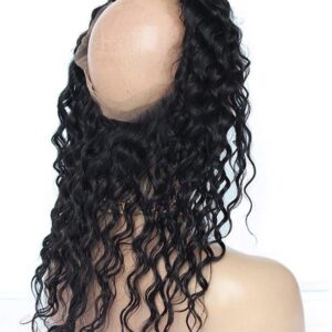 Combo#3 Deep Curly 16" 360 Lace Front Closure and 3 Bundles (14"16" AND 18")
