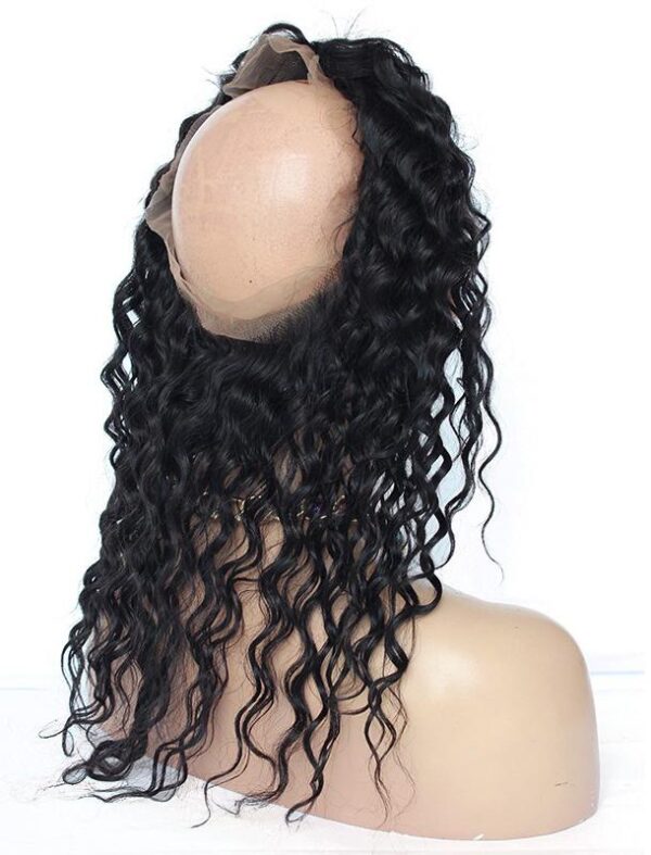 Combo#3 Deep Curly 16" 360 Lace Front Closure and 3 Bundles (14"16" AND 18")